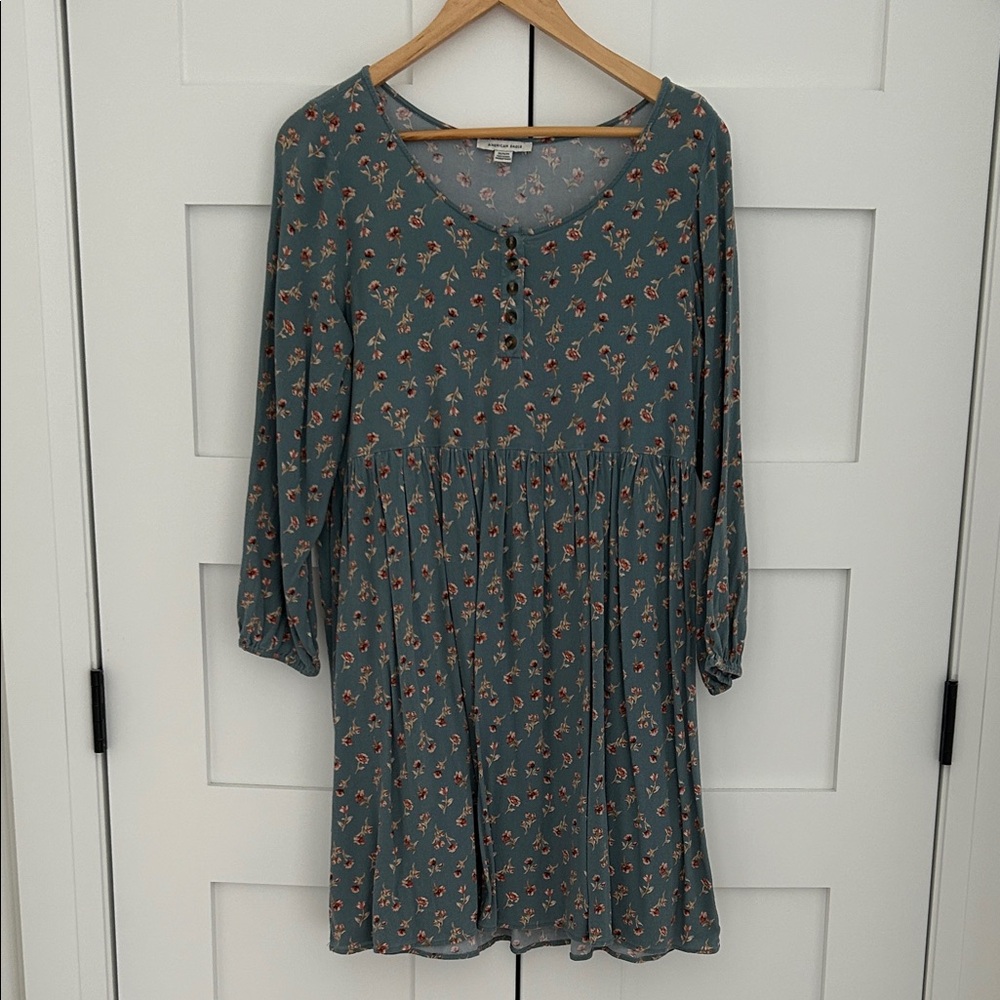 American Eagle Blue and Pink Floral Dress